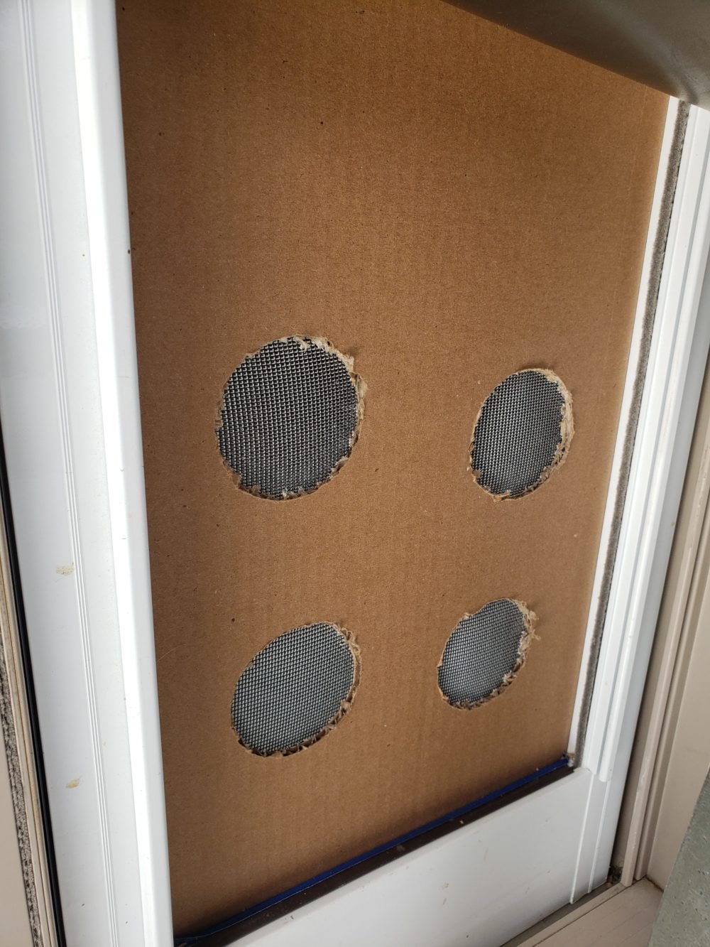 Evans Residence blower door result before AeroBarrier sealing